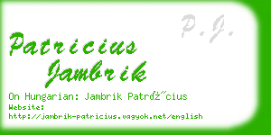 patricius jambrik business card